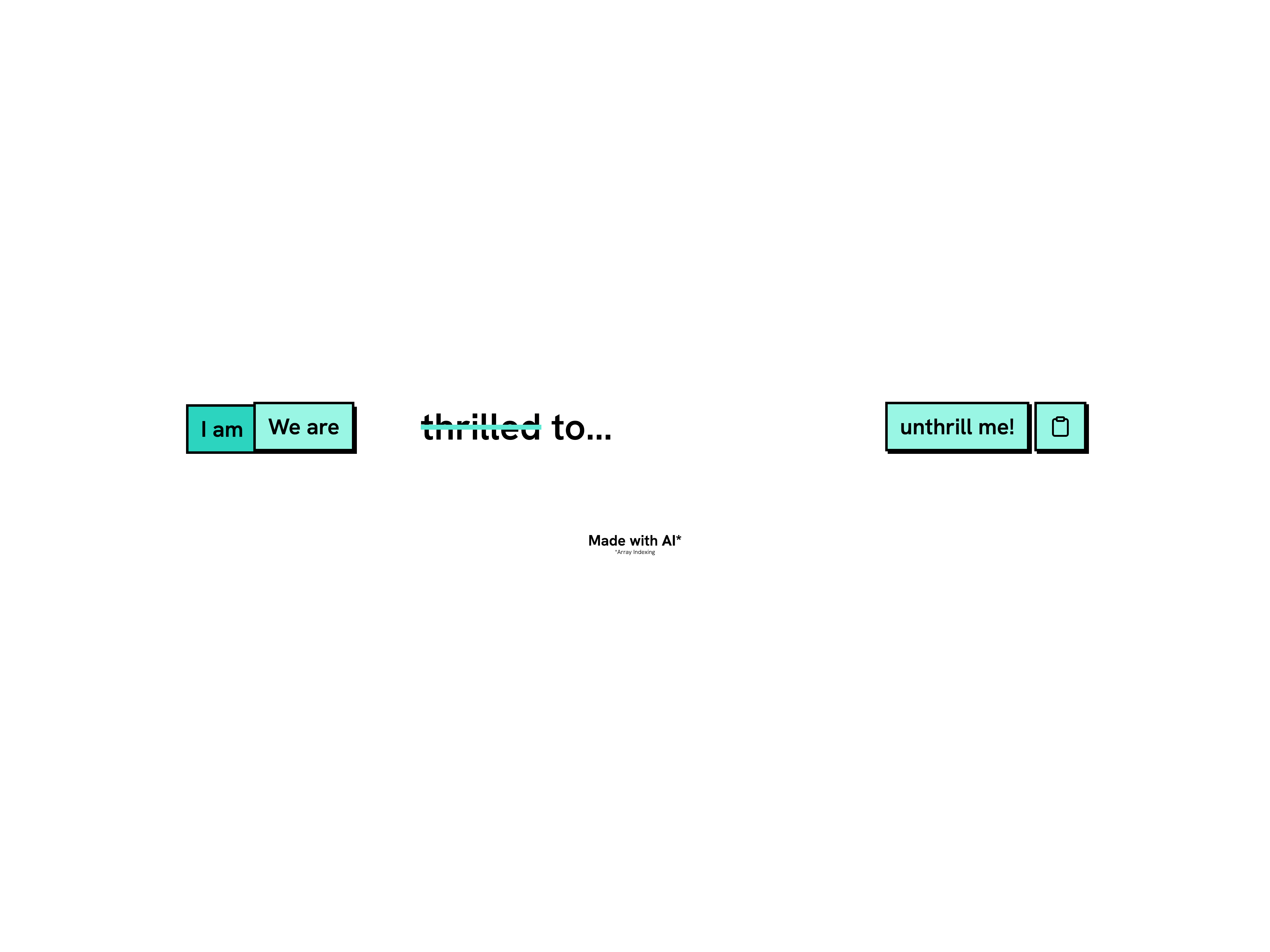Unthrill.me homepage with a playful and humorous tone